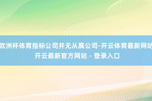 欧洲杯体育指标公司并无从属公司-开云体育最新网站 开云最新官方网站 - 登录入口
