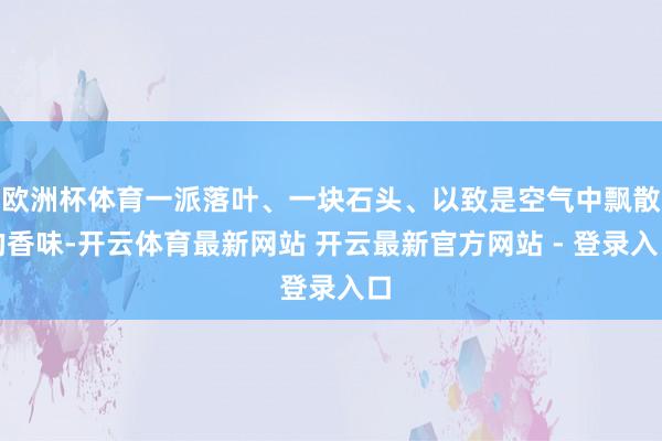 欧洲杯体育一派落叶、一块石头、以致是空气中飘散的香味-开云体育最新网站 开云最新官方网站 - 登录入口