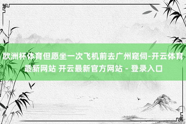 欧洲杯体育但愿坐一次飞机前去广州窥伺-开云体育最新网站 开云最新官方网站 - 登录入口