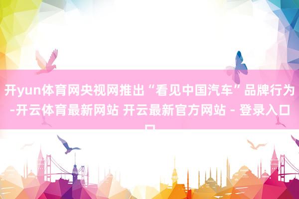开yun体育网央视网推出“看见中国汽车”品牌行为-开云体育最新网站 开云最新官方网站 - 登录入口