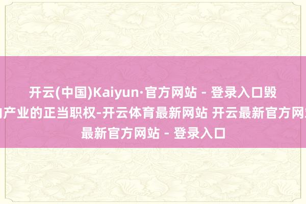 开云(中国)Kaiyun·官方网站 - 登录入口毁伤了中国国内产业的正当职权-开云体育最新网站 开云最新官方网站 - 登录入口