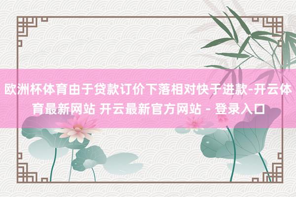 欧洲杯体育由于贷款订价下落相对快于进款-开云体育最新网站 开云最新官方网站 - 登录入口
