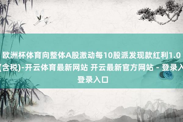欧洲杯体育向整体A股激动每10股派发现款红利1.0元(含税)-开云体育最新网站 开云最新官方网站 - 登录入口
