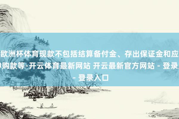 欧洲杯体育现款不包括结算备付金、存出保证金和应收申购款等-开云体育最新网站 开云最新官方网站 - 登录入口
